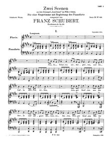 Partition , Florio, Zwei Szenen as dem Schauspiel  Lacrimas , D.857 (Op.124) par Franz Schubert