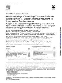 Clinical Expert Consensus Document on Hypertrophic Cardiomyopathy