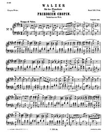 Partition complète, Waltz en E major, E major, Chopin, Frédéric