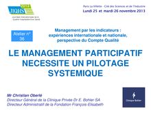 Le management participatif nécessite un pilotage systémique - novembre 2013