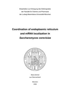 Coordination of endoplasmic reticulum and mRNA localization in Saccharomyces cerevisiae [Elektronische Ressource] / Maria Schmid