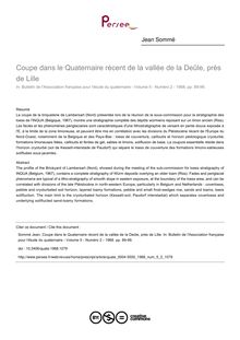 Coupe dans le Quaternaire récent de la vallée de la Deûle, près de Lille - article ; n°2 ; vol.5, pg 89-99