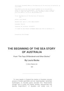 The Beginning Of The Sea Story Of Australia - 1901