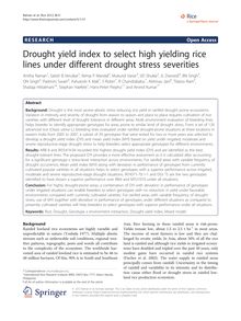 Drought yield index to select high yielding rice lines under different drought stress severities