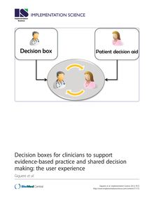 Decision boxes for clinicians to support evidence-based practice and shared decision making: the user experience