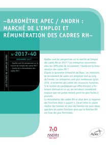Baromètre Apec ANDRH 2017
