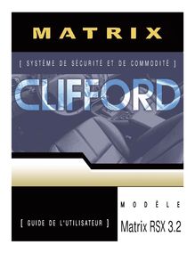 Notice Système de voiture sécurité Clifford  Matrix RSX3.2