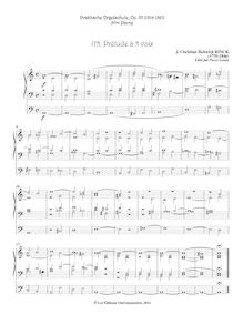 Partition No. 175, Prélude à 5 voix (A minor), Practical orgue School