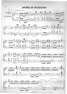 Partition , Entrée de Procession, Cinquante pièces d orgue, 1e  (1-25)