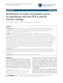 Identification of stable normalization genes for quantitative real-time PCR in porcine articular cartilage