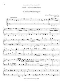 Partition , Duo sur la Trompète, Premier livre de Pièces d Orgue par Jean-François Dandrieu