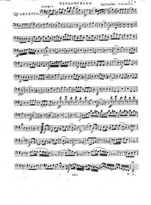 Partition violoncelle, Quatuor pour flûte, violon, alto et violoncelle