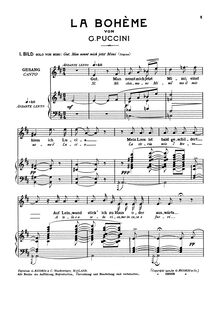 Partition complète, La Bohème par Giacomo Puccini