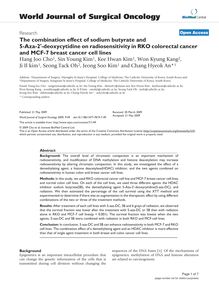 The combination effect of sodium butyrate and 5-Aza-2 -deoxycytidine on radiosensitivity in RKO colorectal cancer and MCF-7 breast cancer cell lines