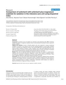 Comparison of sufentanil with sufentanil plus magnesium sulphate for sedation in the intensive care unit using bispectral index