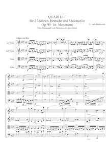 String Quartet No. 11 in F minor Opus 95 "Serioso"