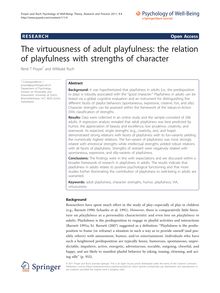 The virtuousness of adult playfulness: the relation of playfulness with strengths of character