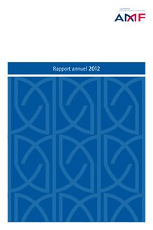 Autorité des marchés financiers : rapport annuel 2012