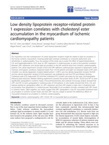 Low density lipoprotein receptor-related protein 1 expression correlates with cholesteryl ester accumulation in the myocardium of ischemic cardiomyopathy patients