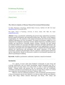 The affective quality of human-natural environment relationships