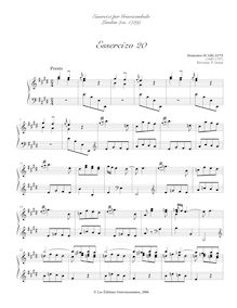 Partition Esserciso 20, Essercizi per Gravicembalo, Lessons for Harpsichord