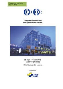Congrès international et exposition technique 29 mai – 1 juin 2012 ...