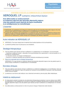 XEROQUEL - XEROQUEL DEPRESSSION 06-06-2011 SYNTHESE CT-9399