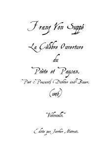 Partition violoncelles, Dichter und Bauer (Poet et Peasant), Lustspiel in 3 Akten par Franz von Suppé