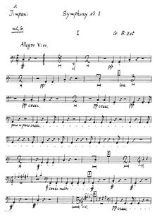 Partition timbales, Symphony en C Major, Bizet, Georges par Georges Bizet