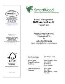Al-Pac Annual audit report 2006