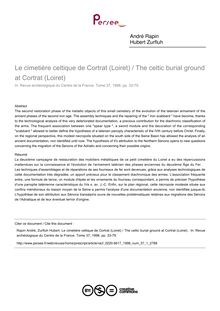 Le cimetière celtique de Cortrat (Loiret) / The celtic burial ground at Cortrat (Loiret)  - article ; n°1 ; vol.37, pg 33-79