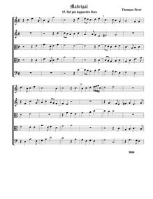 Partition Del piu leggiardro fiore - partition complète (Tr Tr T T B), Madrigali a 5 voci, Libro 2