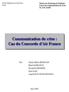 Communication de crise : Cas du Concorde d Air France ...