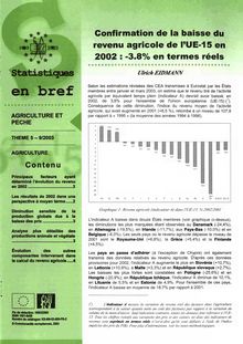 Confirmation de la baisse du revenu agricole de l UE-15 en 2002
