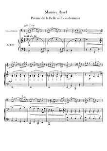 Partition violoncelle et partition de piano, Solo , partie, Ma Mère l Oye (cinq pièces enfantines)