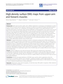 High-density surface EMG maps from upper-arm and forearm muscles