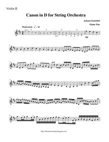 Partition violon 2 , partie, Canon et Gigue, Kanon und Gigue für drei Violinen und Basso Continuo