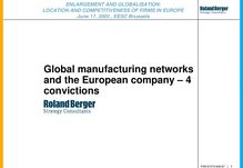 Global manufacturing networks and the European company – 4 ...