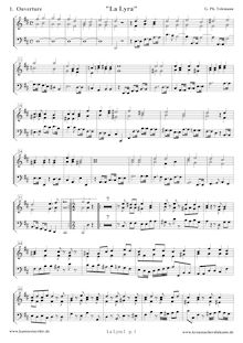 Partition clavecin (Cembalo), Overture  La Lyre , TWV 55:Es3, Suite for String Orchestra  La Lyre 