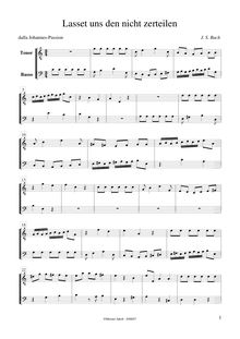 Partition ténor- et basse enregistrement , Johannespassion, St. John Passion ; Passionsmusik nach dem Evangelisten Johannes ; Passio secundum Joannem