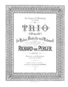 Partition complète, corde Trio, D minor, Perger, Richard von