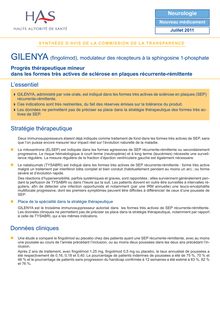 GILENYA - Synthèse d avis GILENYA - CT-10252