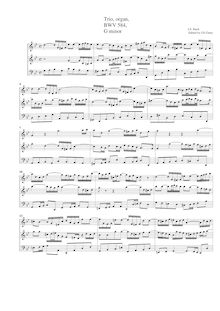 Partition complète, Trio, G minor, Bach, Johann Sebastian