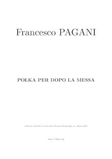 Partition complète, Polka per dopo la messa, C major, Pagani, Francesco