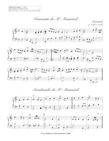 Partition Courante - Sarabande (C major), clavecin pièces from Manuscrit Bauyn