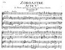 Partition Act 5 et appendix, Zoroastre, Rameau, Jean-Philippe