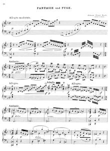 Partition complète, Fantasie et Fugue, Bach, Johann Ernst