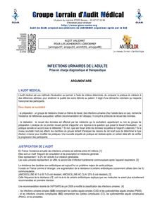 Audit Infections Urinaires - Argumentaire