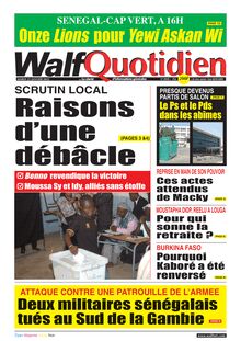 Walf Quotidien n°8950 - du mardi 25 janvier 2022