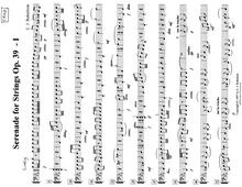 Partition violoncelles, Serenade pour cordes, E flat, Robertson, Ernest John